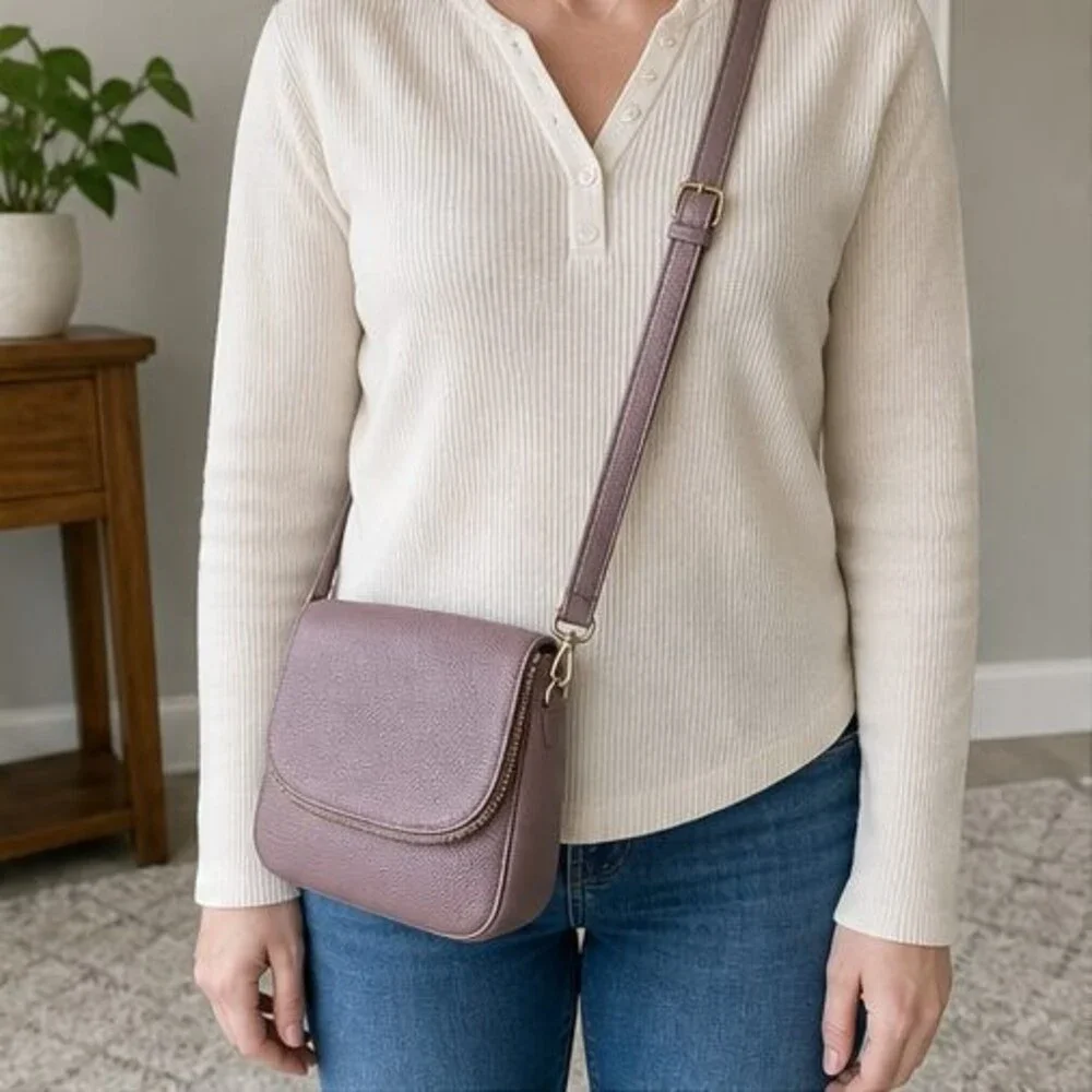 Camel Pebbled Crossbody Bag